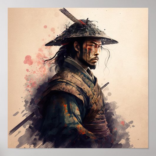 Japans Samurai Warrior Art Print Poster (Voorkant)