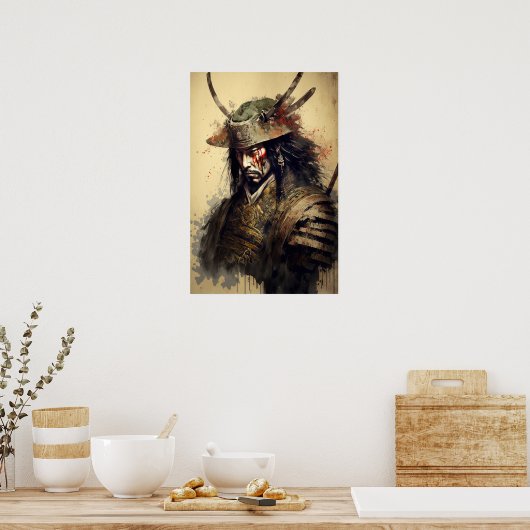  Japans Samurai Warrior Art Print Poster (Keuken)