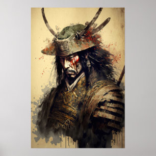  Japans Samurai Warrior Art Print Poster