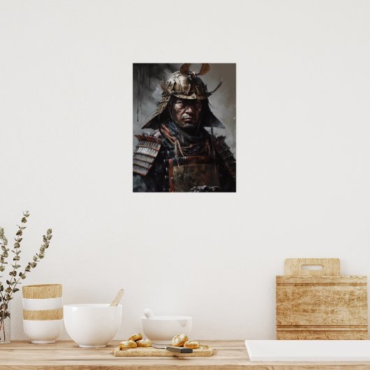 Japans Samurai Warrior Art Print Poster (Keuken)