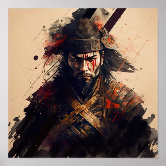 Japans Samurai Warrior Art Print Poster (Voorkant)