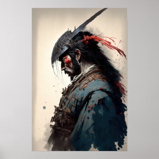  Japans Samurai Warrior Art Print Poster (Voorkant)