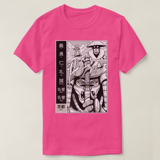 Japans Samurai Warrior Bushido Code zwaardmannen T-shirt (Design voorkant)