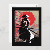 Japans Samurai Warrior Japan Bushido Szwaardsman Briefkaart (Voorkant / Achterkant)