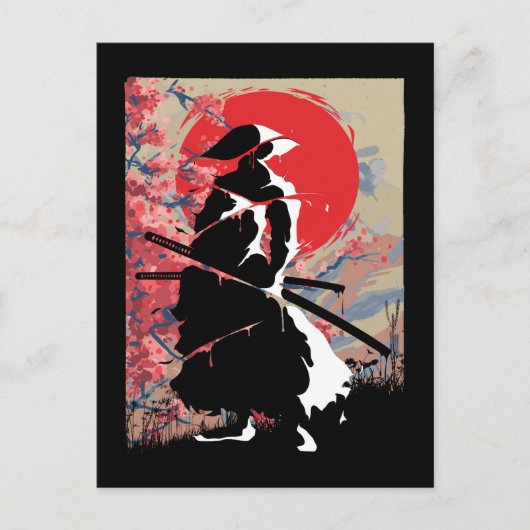 Japans Samurai Warrior Japan Bushido Szwaardsman Briefkaart (Voorkant)
