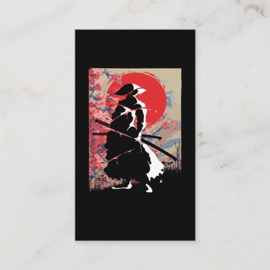 Japans Samurai Warrior Japan Bushido Szwaardsman Visitekaartje (Voorkant)