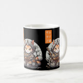 Japans Samurai Warrior Kawaii Cat Anime Lover Koffiemok (Voorkant rechts)