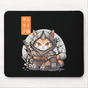 Japans Samurai Warrior Kawaii Cat Anime Lover Muismat