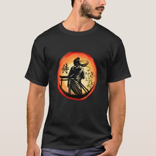 Japans Samurai Warrior Lone Bushido Warrior T-shirt (Voorkant)