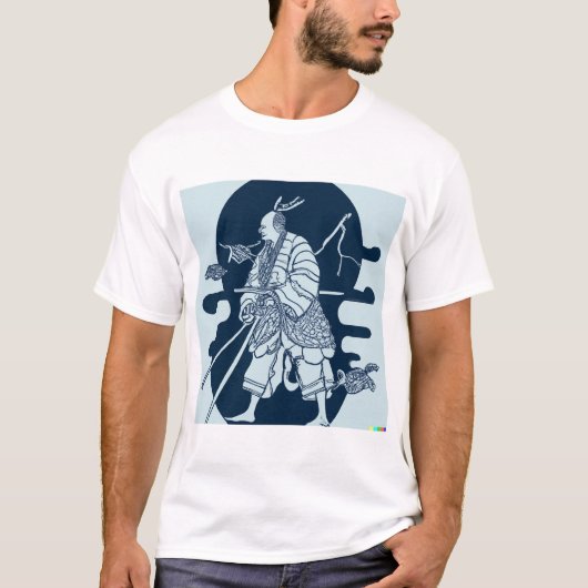 Japans Samurai Warrior Original Artwork T-shirt (Voorkant)
