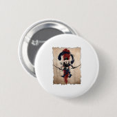 Japans Samurai Warrior Retro  Ronde Button 5,7 Cm (Voorkant /achterkant)