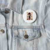 Japans Samurai Warrior Retro  Ronde Button 5,7 Cm (In situ)