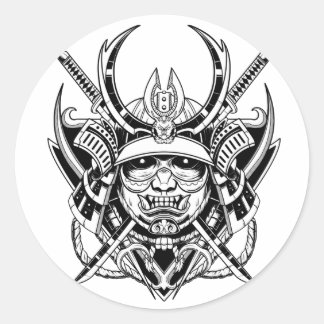 Japans Samurai Warrior Ronde Sticker