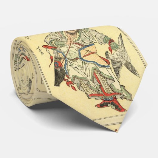 Japans Samurai Warrior Sketch Tattoo Hokusai Stropdas (Opgerold)