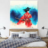  Japans Samurai Warrior Stretched Canvas (Insitu (Slaapkamer))