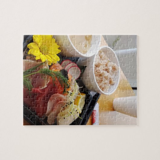 Japans Sashimi Lunch-meel met rijst en soep Legpuzzel (Horizontaal)