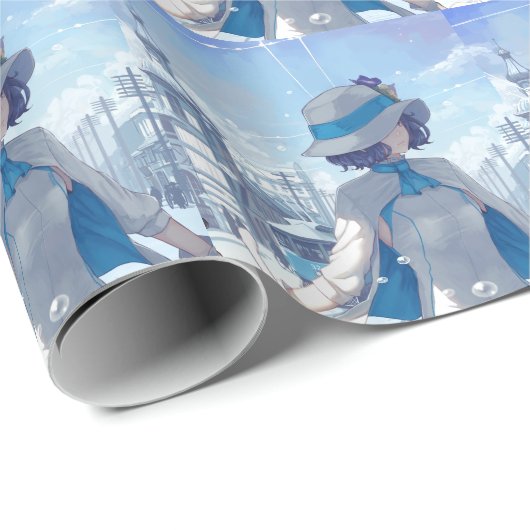 japans schattig meisje uit kawaï T-Shirt Cadeaupapier (Rol Hoek)