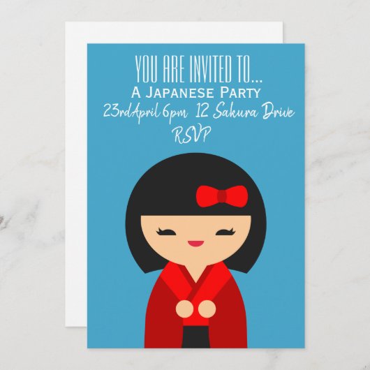 Japans schattige Japanse feest Kaart (Voorkant / Achterkant)