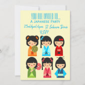 Japans schattige Japanse feest Kaart (Voorkant)