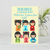 Japans schattige Japanse feest Kaart (Staand voorkant)