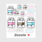japans Schattige kawaii melktrio kanji zuivelmeisj Sticker (Vel)