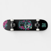 Japans schedelbord met monogram 花 persoonlijk skateboard (Horizontaal)