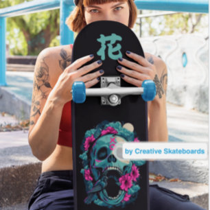 Japans schedelbord met monogram 花 persoonlijk skateboard
