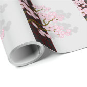Japans scherm en roze koekjesreet cadeaupapier (Rol Hoek)