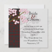 Japans scherm en roze uitnodiging tot weduwschap (Voorkant)