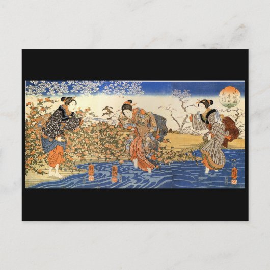 Japans schilderen c. jaren '1800 briefkaart (Voorkant)