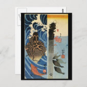 Japans schilderen c. jaren '1800 briefkaart (Voorkant / Achterkant)