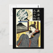 Japans schilderen c. jaren '1800 briefkaart (Voorkant / Achterkant)