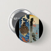 Japans schilderen c. jaren '1800 ronde button 5,7 cm (Voorkant /achterkant)