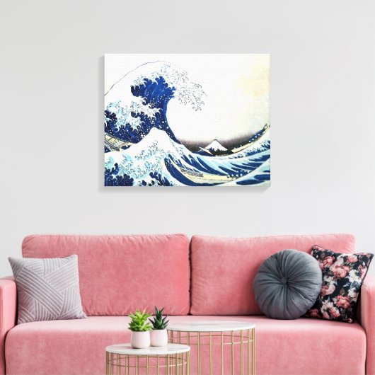 Japans schilderen door Hokusai "The Great Wave" Canvas Afdruk (Insitu (Woonkamer))