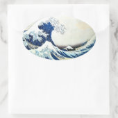 Japans schilderen door Hokusai "The Great Wave" Ovale Sticker (Tas)