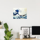 Japans schilderen door Hokusai "The Great Wave" Poster (Thuiskantoor)