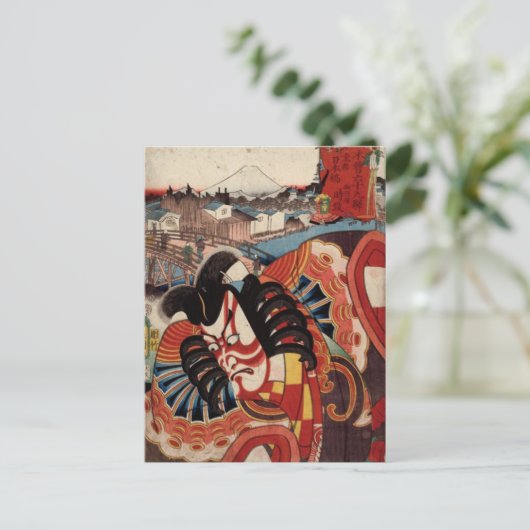  Japans schilderen - Kabuki Actor Briefkaart (Staand voorkant)