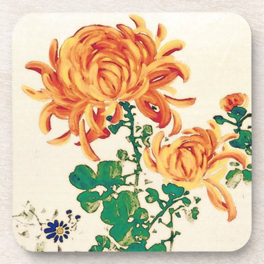 Japans schilderen van Chrysanthema Drankjes Onderzetter (Voorkant)