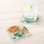  Japans schilderen van Chrysanthema Glazen Onderzetter (Schuin)