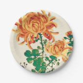  Japans schilderen van Chrysanthema Papieren Bordje (Voorkant)
