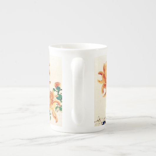  Japans schilderen van Chrysanthema Porselein Kop (Achterkant)