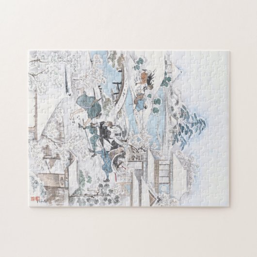 Japans schilderen van de 47 Ronin Fighting Samurai Legpuzzel (Horizontaal)