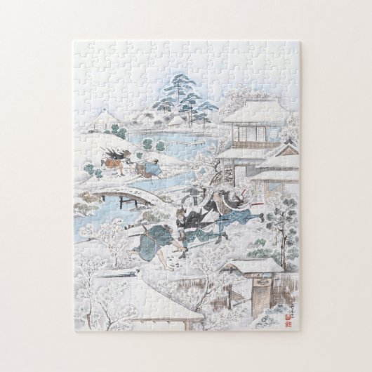 Japans schilderen van de 47 Ronin Fighting Samurai Legpuzzel (Verticaal)