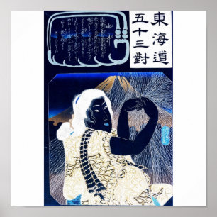 Japans schilderen van vrouwen en Mt. Fuji c. jaren Poster