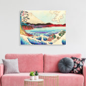 Japans schilderende golven bergen bomen canvas afdruk (Insitu (Woonkamer))