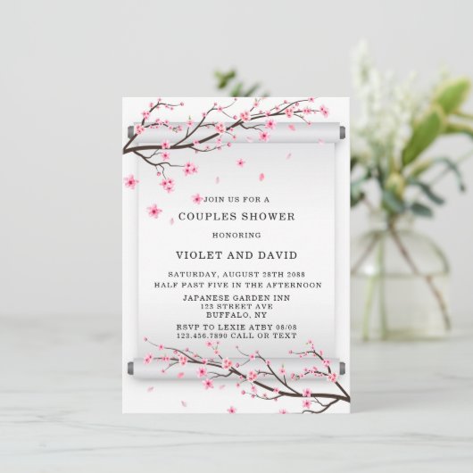 Japans schoeisel met rolCherry Blossom Tree Kaart (Staand voorkant)