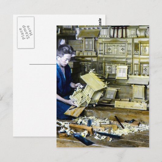  Japans schrijn maker ambachtsman oud Japan Briefkaart (Voorkant / Achterkant)