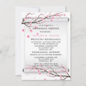 Japans scrolCherry Blossom Rehearsal Dinner Kaart (Voorkant)