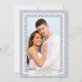 Japans Seigaiha bruiloft redt de foto van de Datum Kaart (Voorkant)