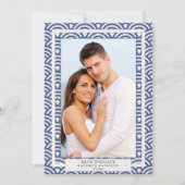 Japans Seigaiha bruiloft redt de foto van de Datum Kaart (Voorkant)